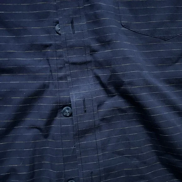 Ben Sherman NWOT Blue Stripe Short Sleeve Button Up Size XL 100 Cotton - Picture 6 of 16